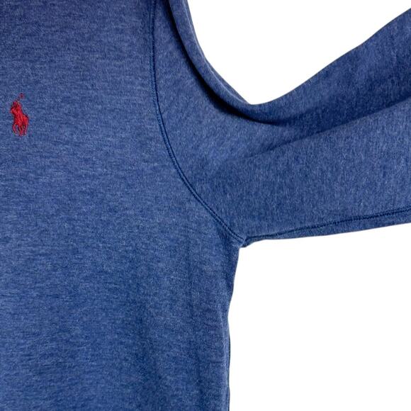 Polo Ralph Lauren Active Blue Cotton Blend 1/4 Zip High Neck Sweatshirt Medium - Picture 5 of 11